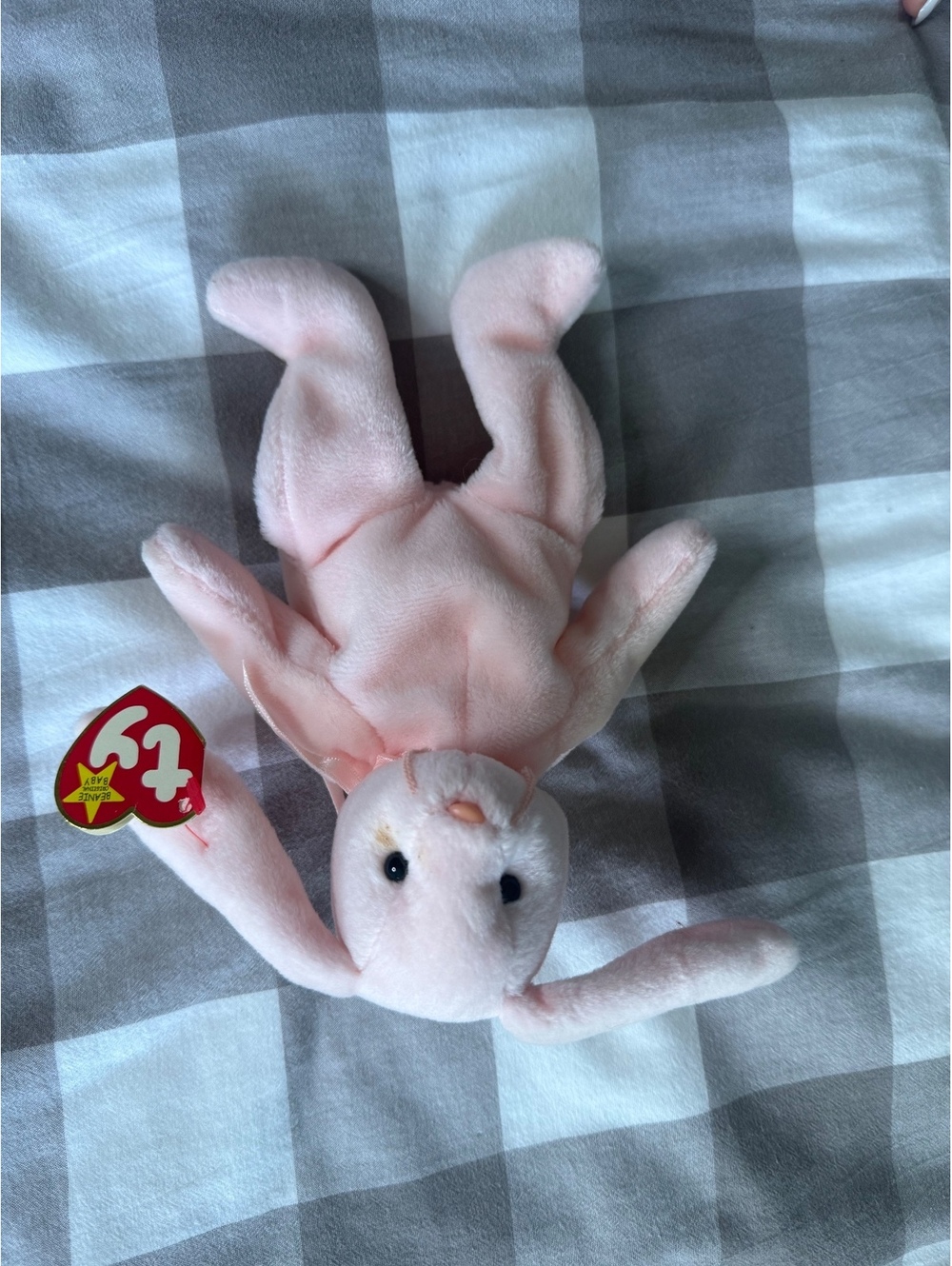 Hoppity the Pink Bunny Rabbit 1996 Easter Original Ty Beanie Baby